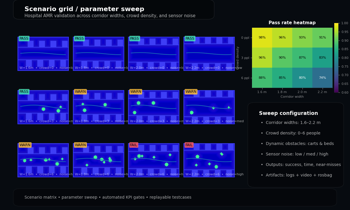 Grid of different simulation scenarios running in parallel